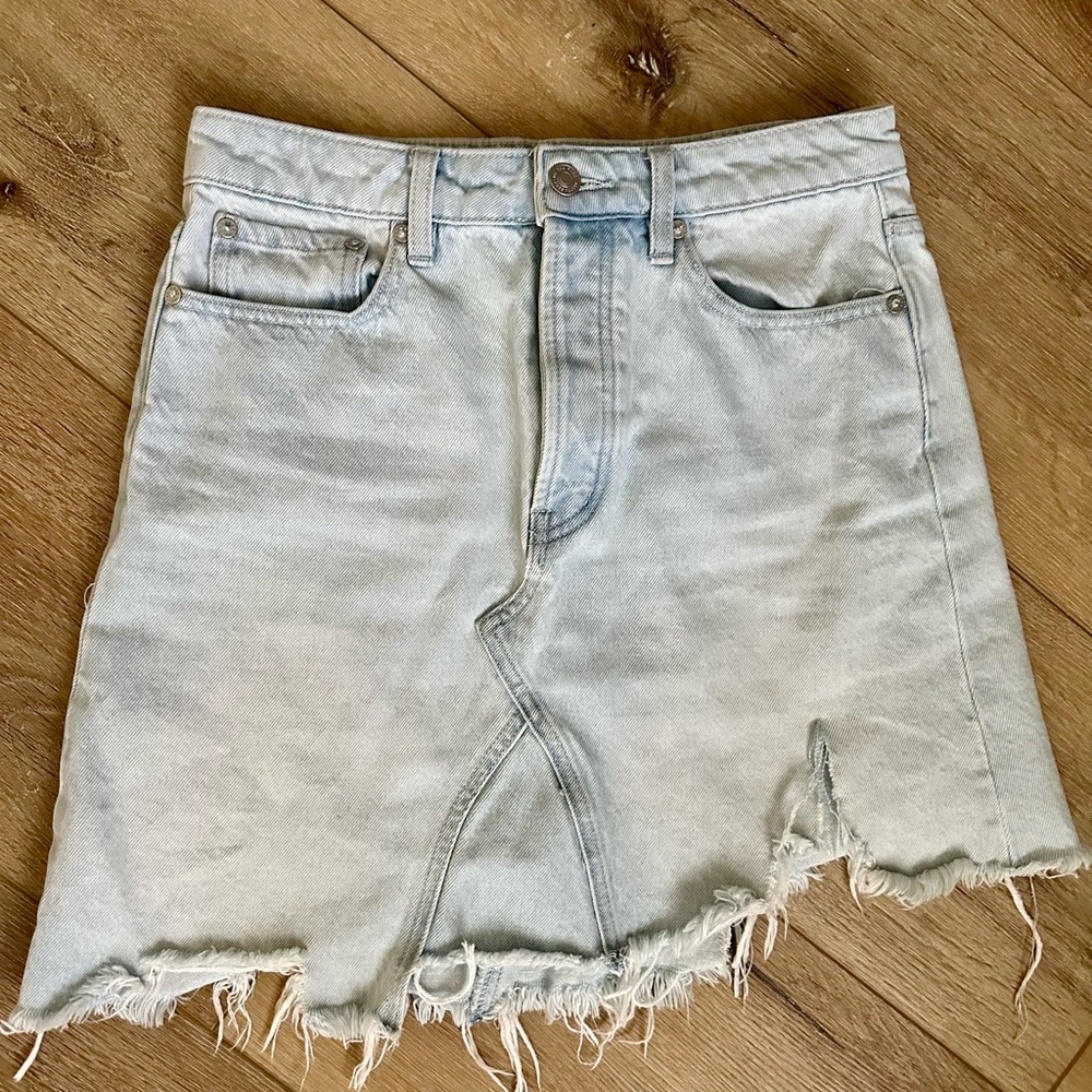 We The Free Light Blue Hallie Denim Skirt Size 26